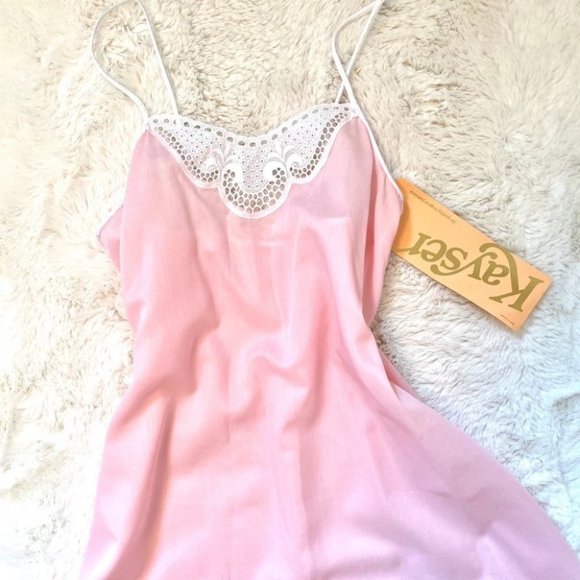 Vintage | Baby Pink Slip Dress / Nightgown - Picture 1 of 7